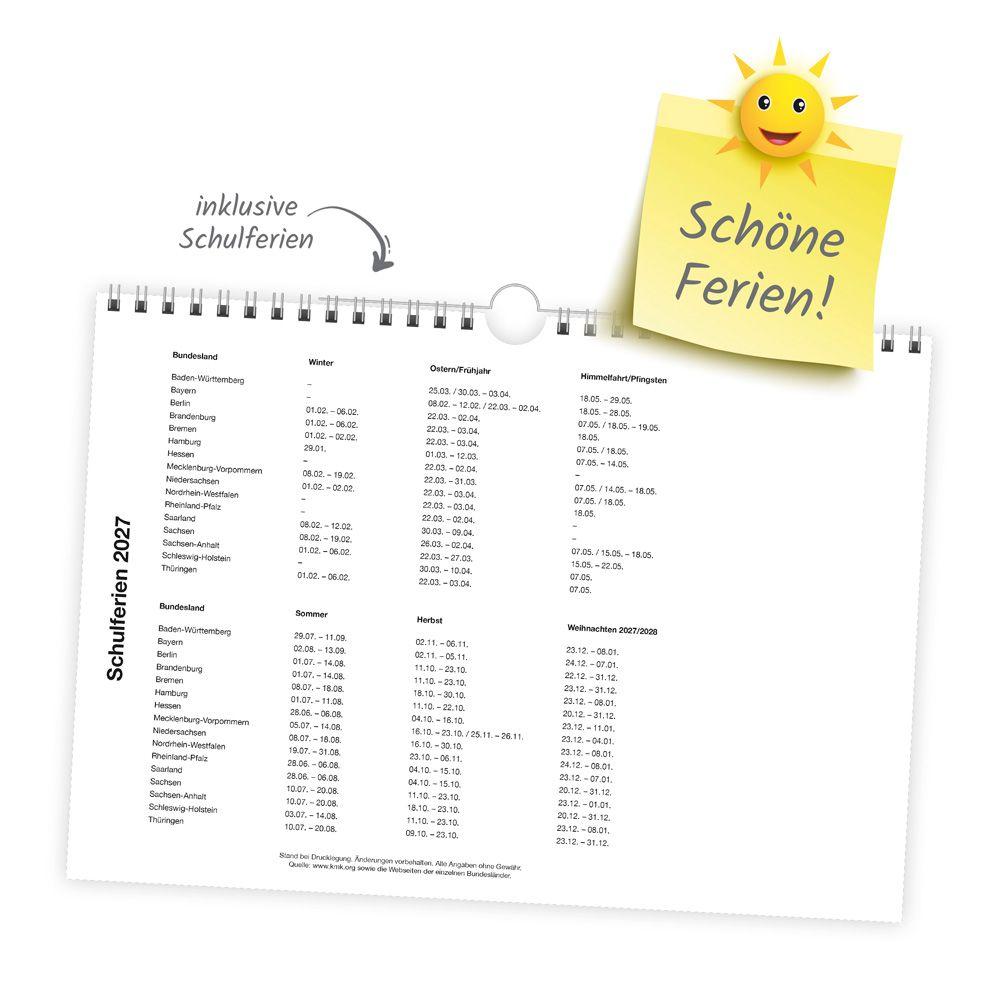 Beispielinhalt (Bild) TRÖTSCH - Monatsterminer Monatsterminkalender 2027 mit Wire-O-Bindung