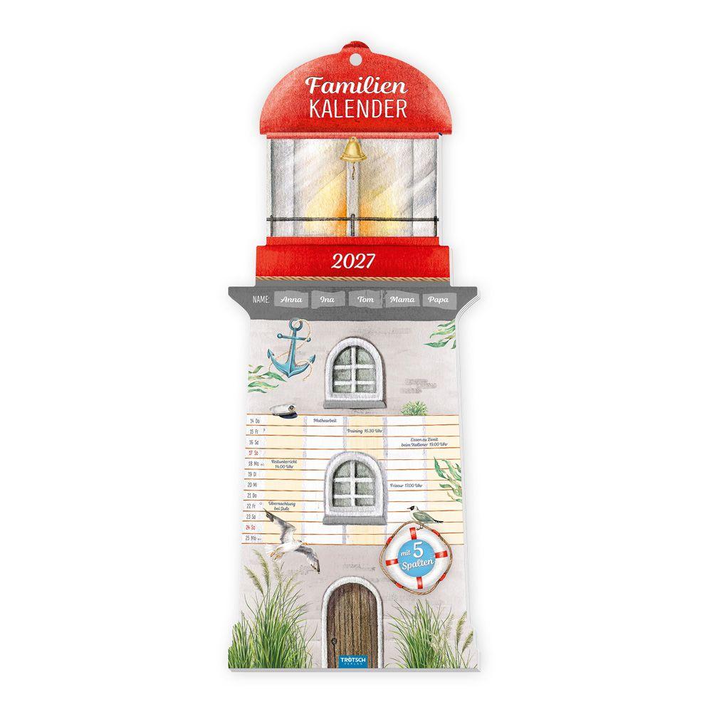 Vorderes Coverbild TRÖTSCH - Formkalender Familienkalender Leuchtturm 2027
