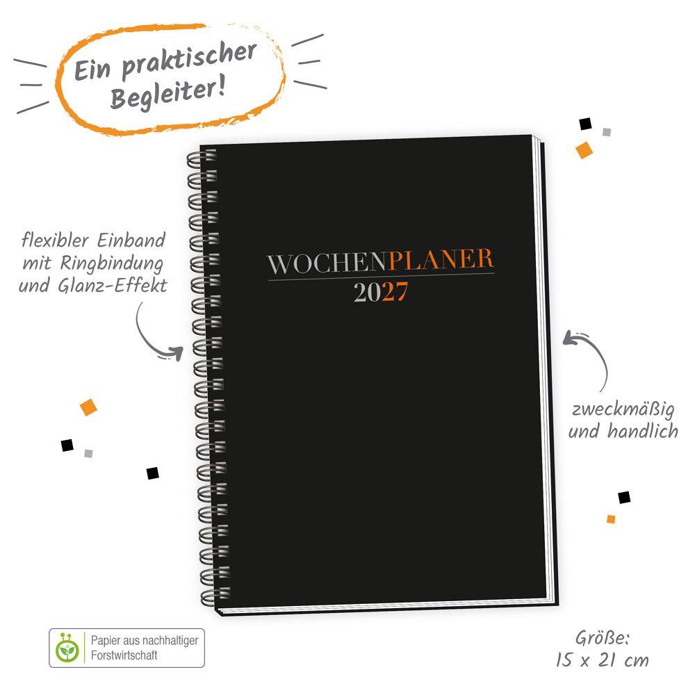 Beispielinhalt (Bild) TRÖTSCH - Wochenplaner A5 mit Wire-O Schwarz 2027