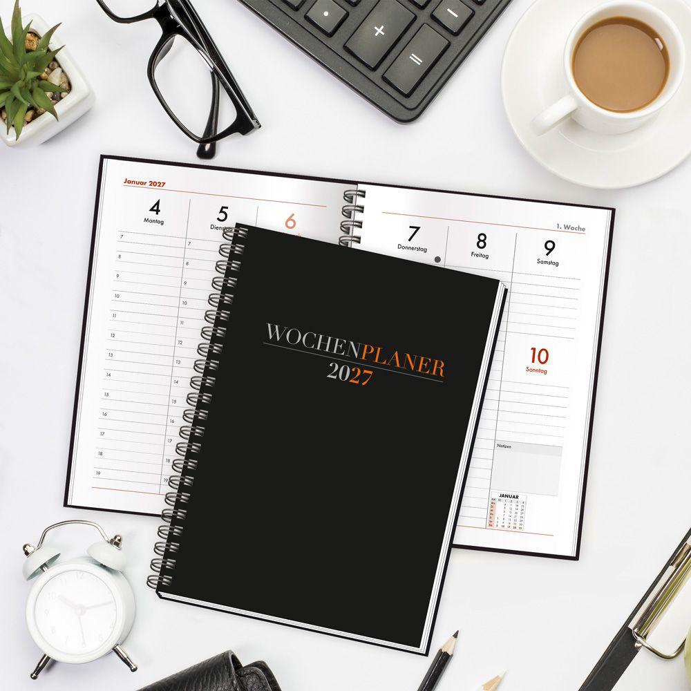 Beispielinhalt (Bild) TRÖTSCH - Wochenplaner A5 mit Wire-O Schwarz 2027
