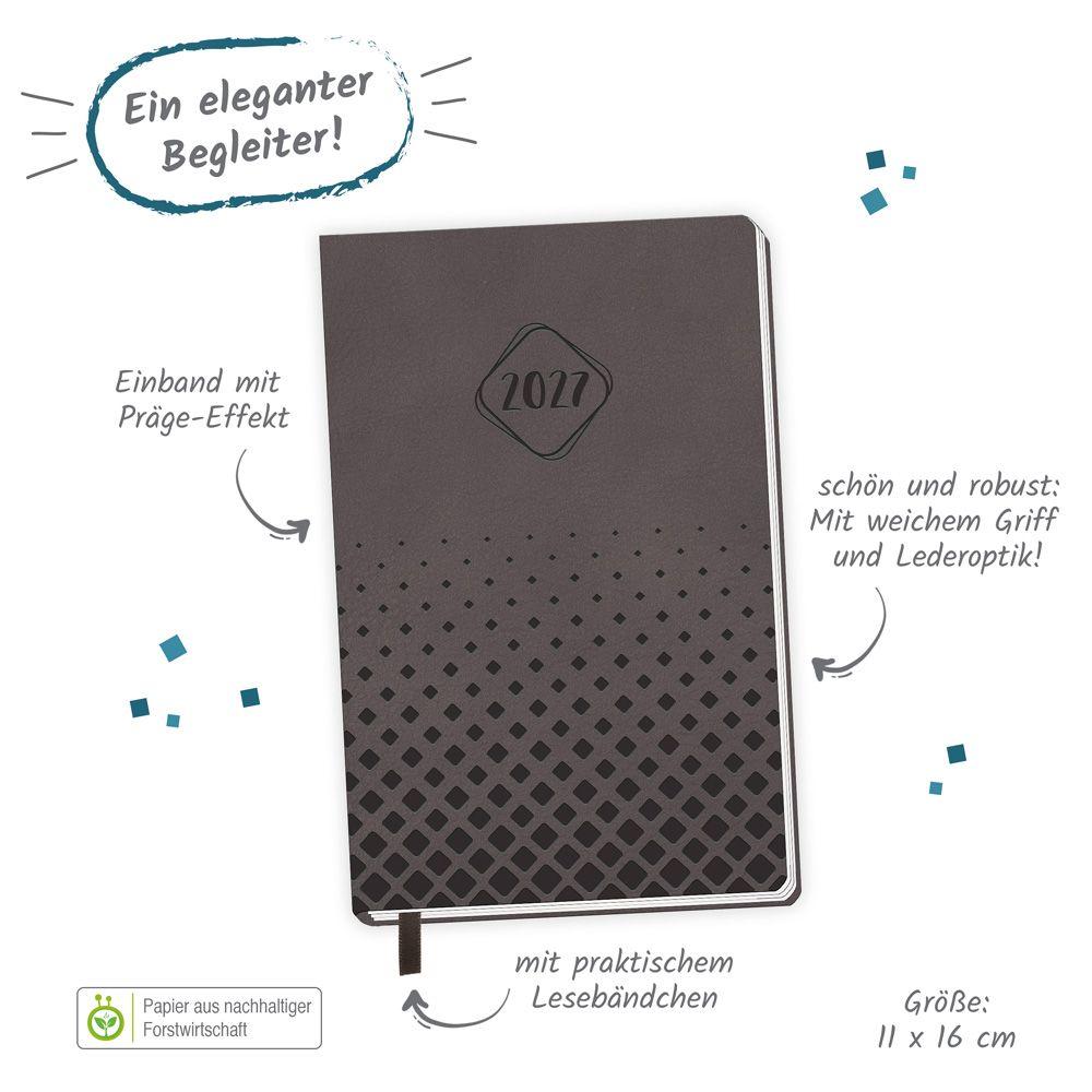 Beispielinhalt (Bild) TRÖTSCH - Taschenkalender A6 Soft Touch Anthrazit 2027