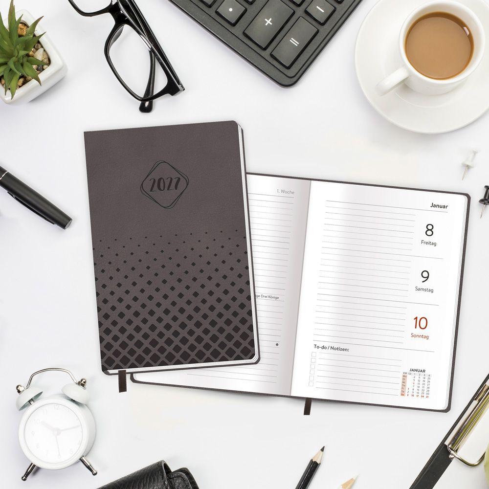 Beispielinhalt (Bild) TRÖTSCH - Taschenkalender A6 Soft Touch Anthrazit 2027