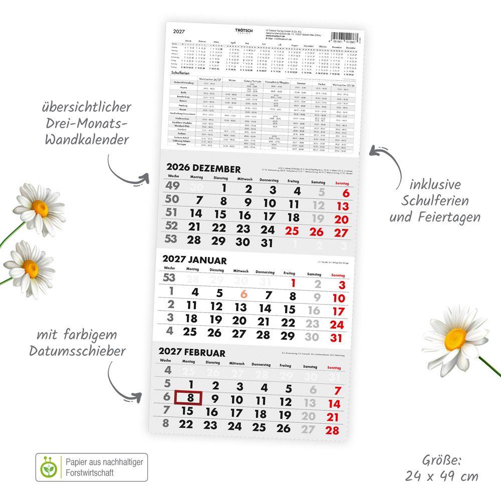 Beispielinhalt (Bild) TRÖTSCH - Dreimonatskalender Drei-Monatskalender 2027