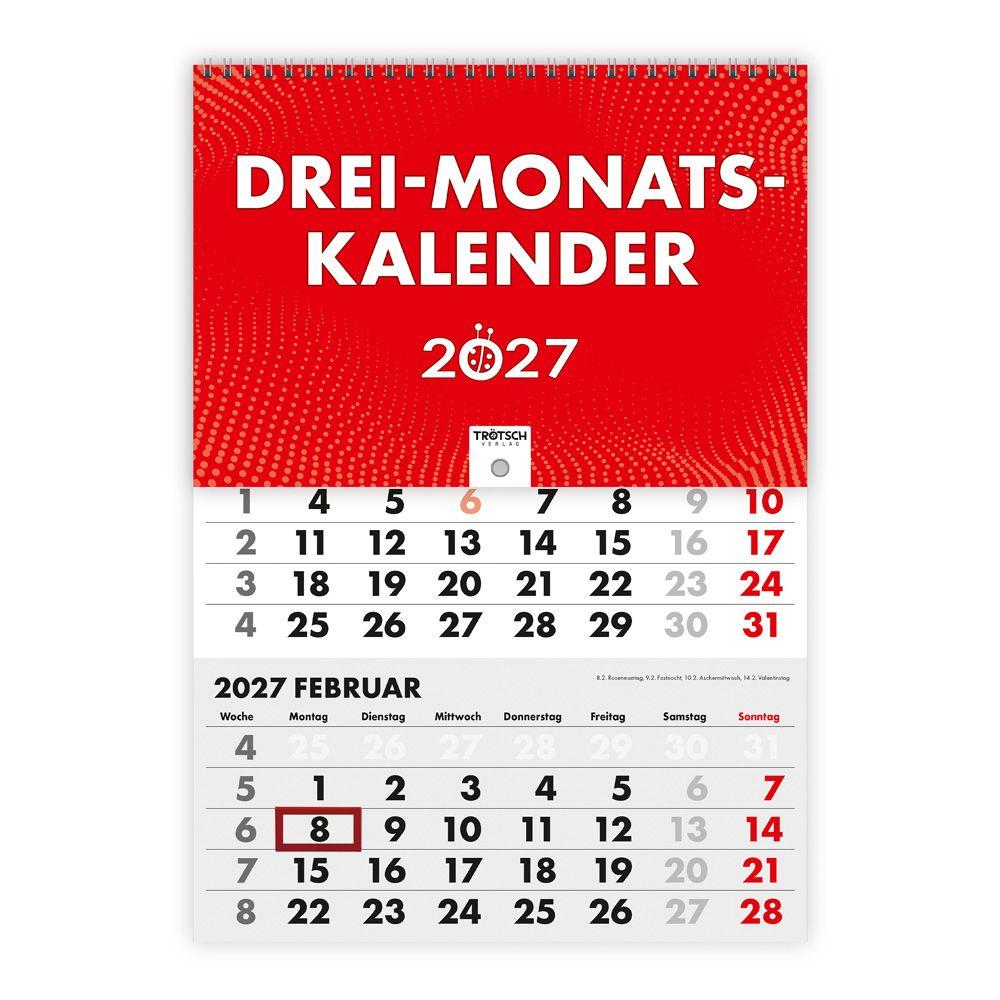 Vorderes Coverbild TRÖTSCH - Dreimonatskalender Drei-Monatskalender 2027