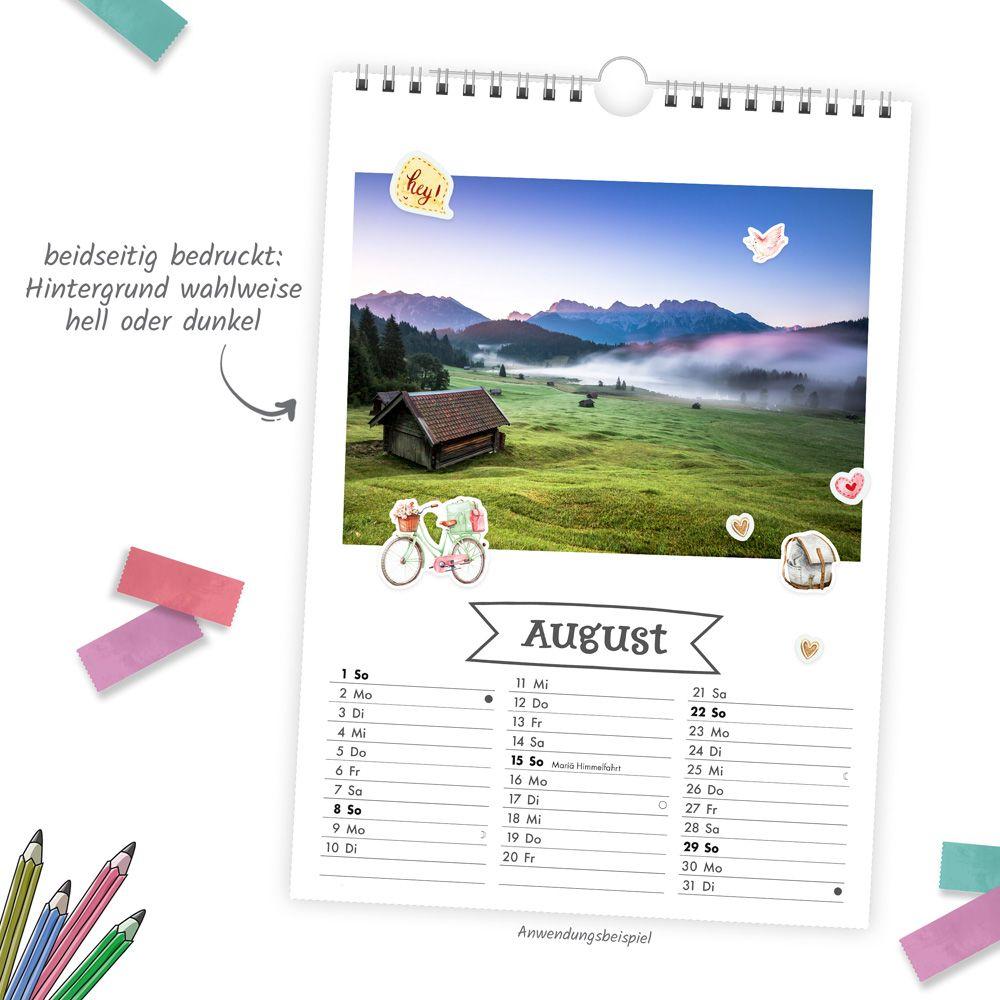 Beispielinhalt (Bild) TRÖTSCH - Foto- und Bastelkalender Premium A4 2027 mit vielen Stickern