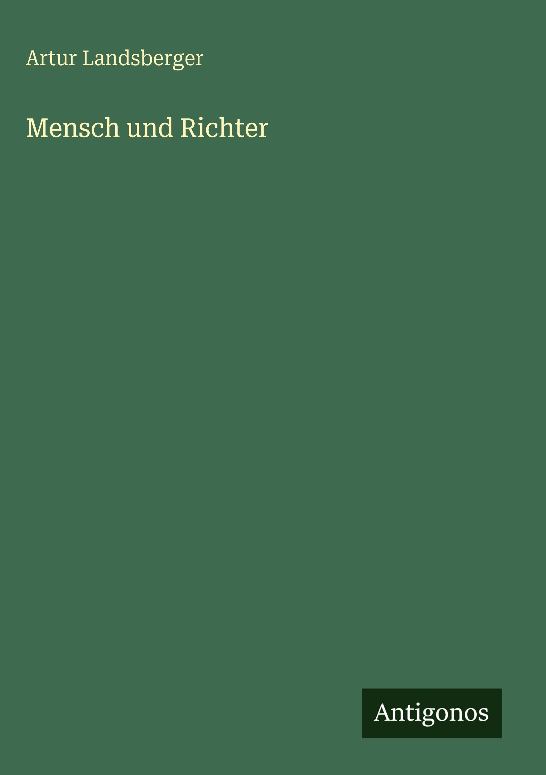 Vorderes Coverbild Mensch und Richter