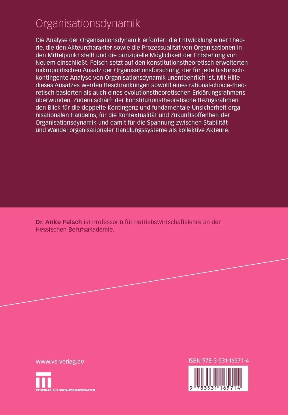 Rückseitencover Organisationsdynamik