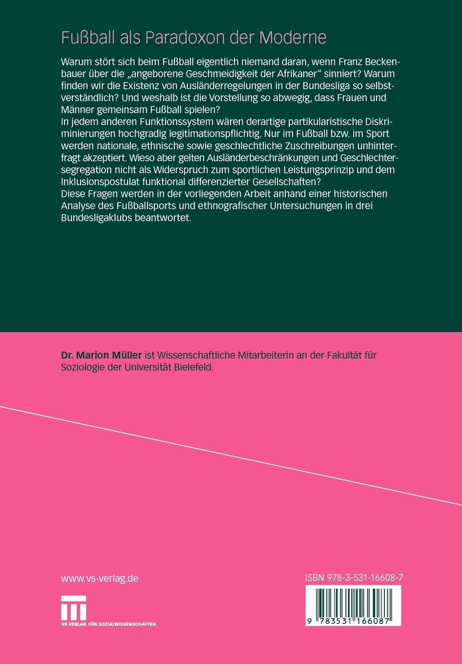 Rückseitencover Fußball als Paradoxon der Moderne