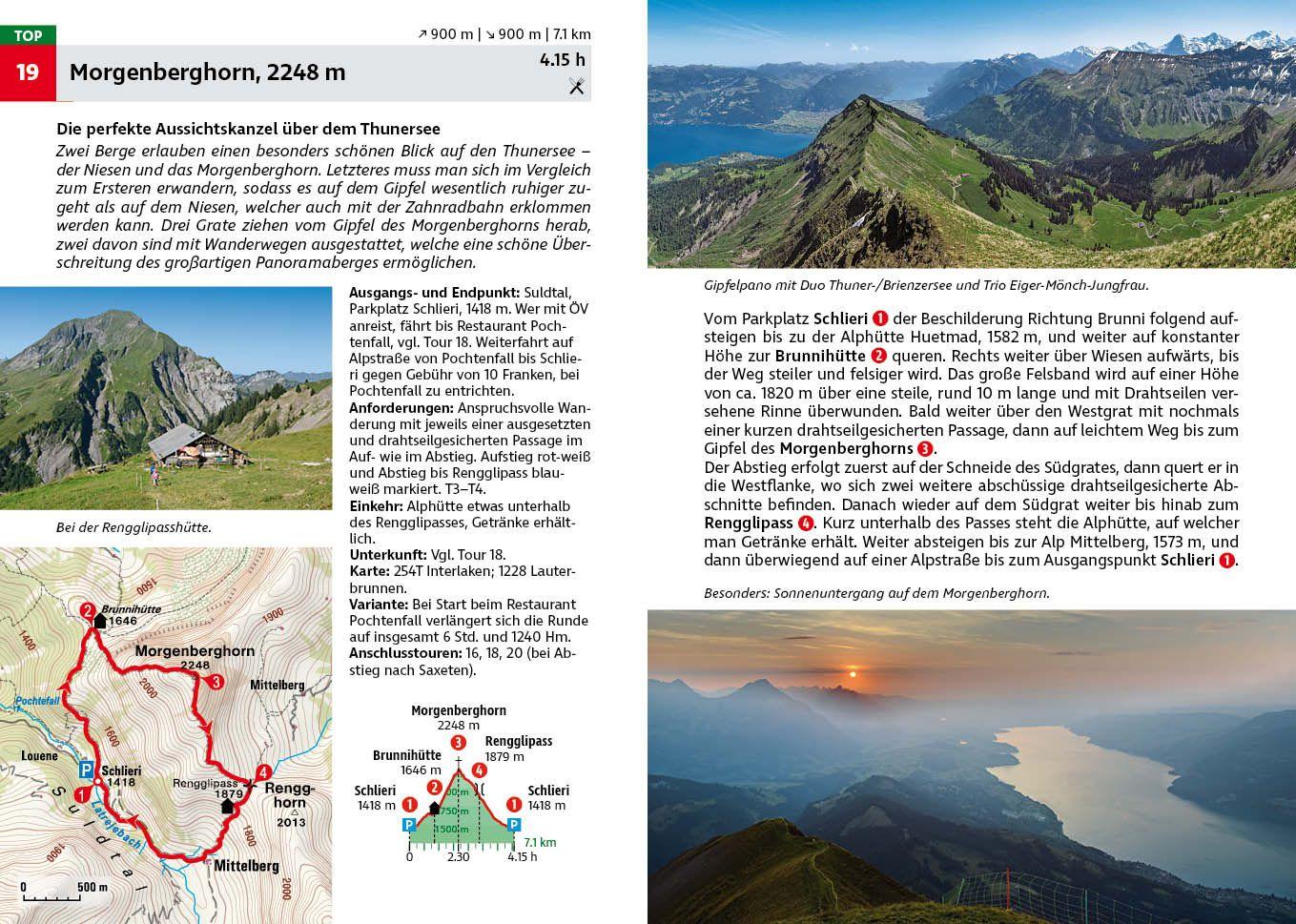 Beispielinhalt (Bild) ROTHER Wanderführer Berner Oberland Ost: Rund um Interlaken, Grindelwald und Meiringen. 60 Wanderungen und Mehrtagestouren