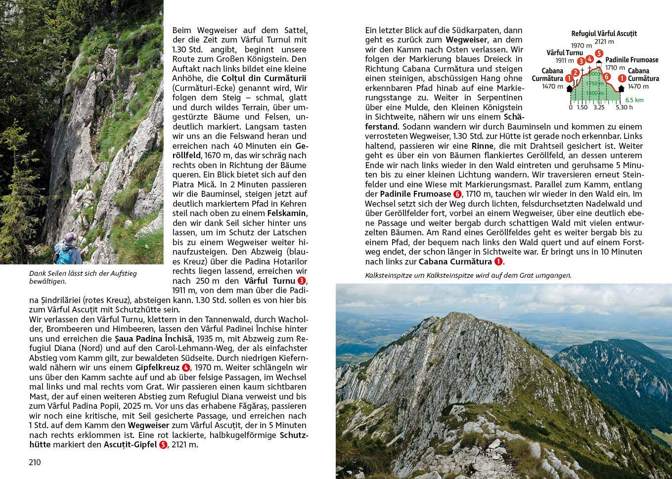 Beispielinhalt (Bild) ROTHER Wanderführer Rumänien: Südkarpaten. 63 Wanderungen und Mehrtagestouren durch die Berglandschaften Siebenbürgens