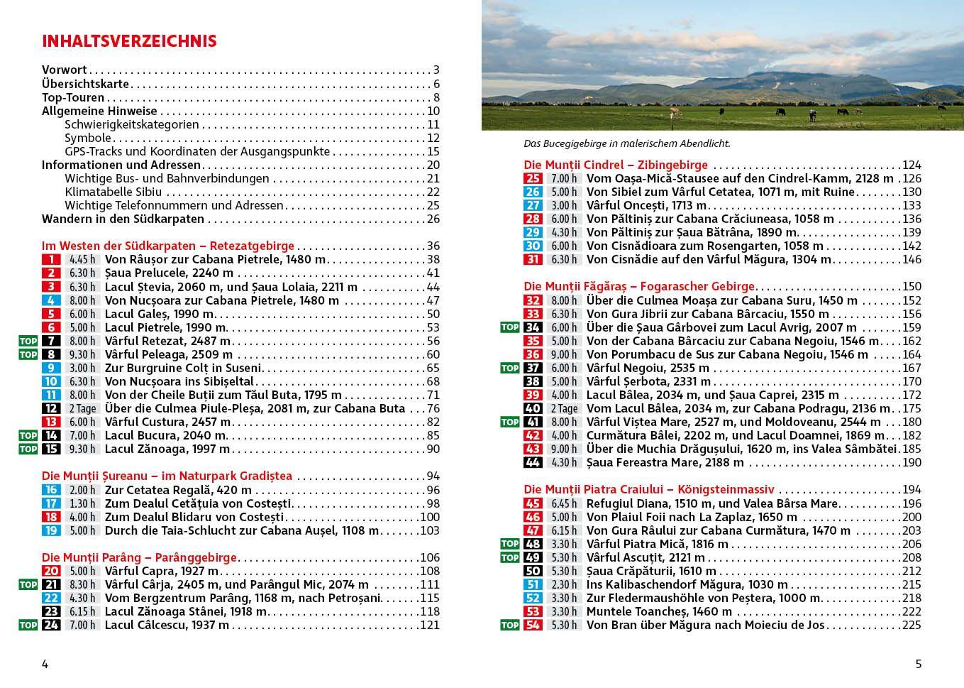 Beispielinhalt (Bild) ROTHER Wanderführer Rumänien: Südkarpaten. 63 Wanderungen und Mehrtagestouren durch die Berglandschaften Siebenbürgens