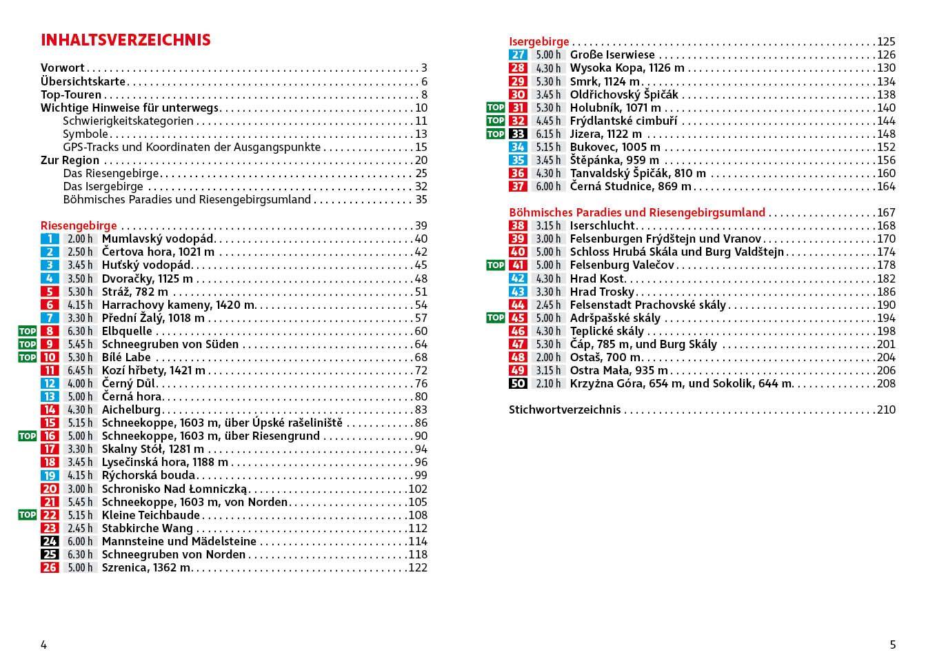 Beispielinhalt (Bild) ROTHER Wanderführer Riesengebirge. 50 Touren