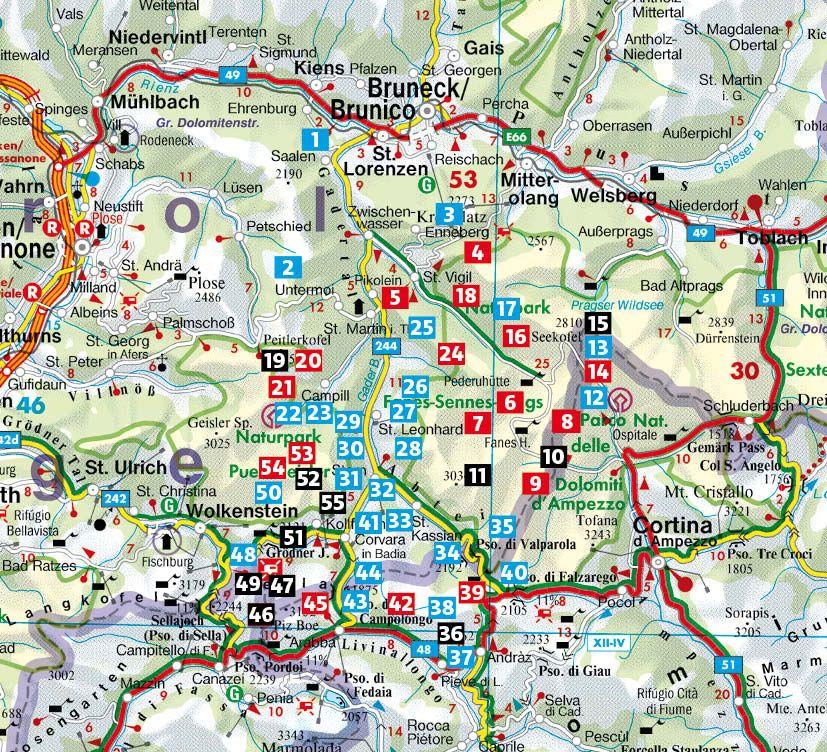 Beispielinhalt (Bild) ROTHER Wanderführer Dolomiten - Gadertal: 55 Touren im Val Badia und in den Naturparks Puez-Geisler und Fanes-Sennes-Prags.