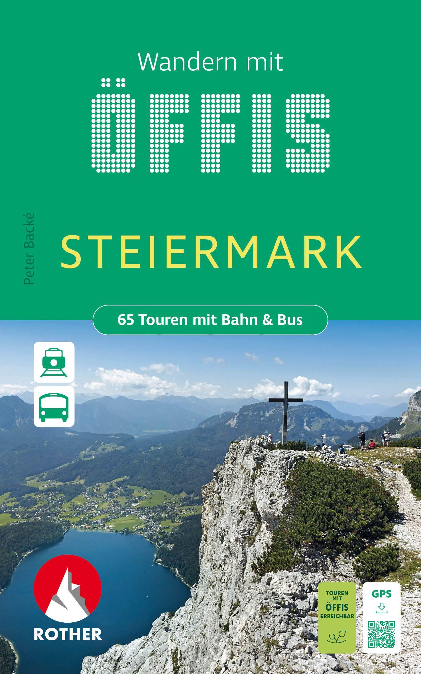 Vorderes Coverbild ROTHER Wanderbuch Wandern mit Öffis - Steiermark. 65 Touren mit Bahn & Bus