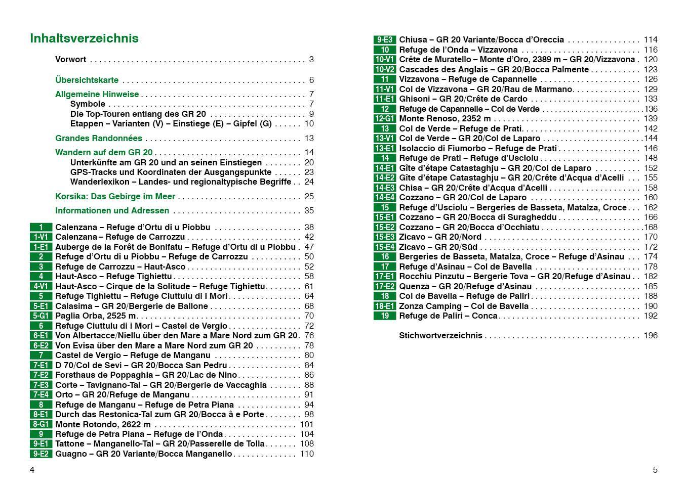 Beispielinhalt (Bild) ROTHER Wanderführer Korsika GR 20. 16 Etappen auf dem legendären Fernwanderweg - mit Varianten und Gipfeln