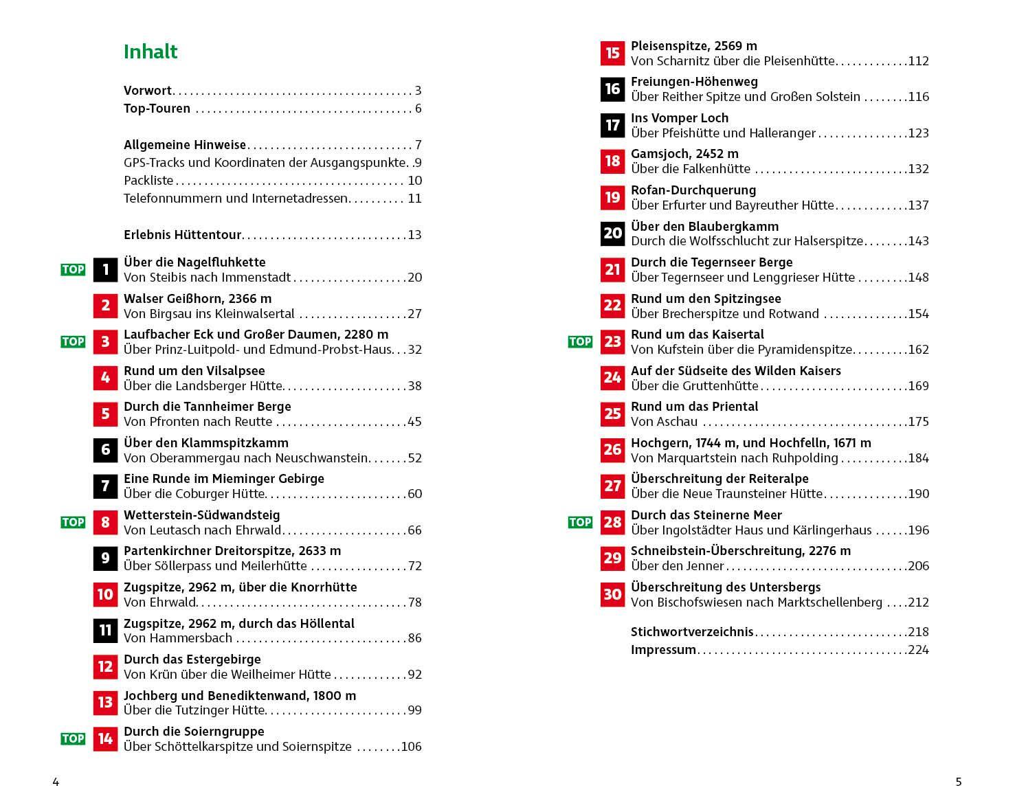 Beispielinhalt (Bild) ROTHER Wanderbuch Hüttentouren Bayerische Alpen mit angrenzendem Tirol. 30 Touren für 2-4 Tage
