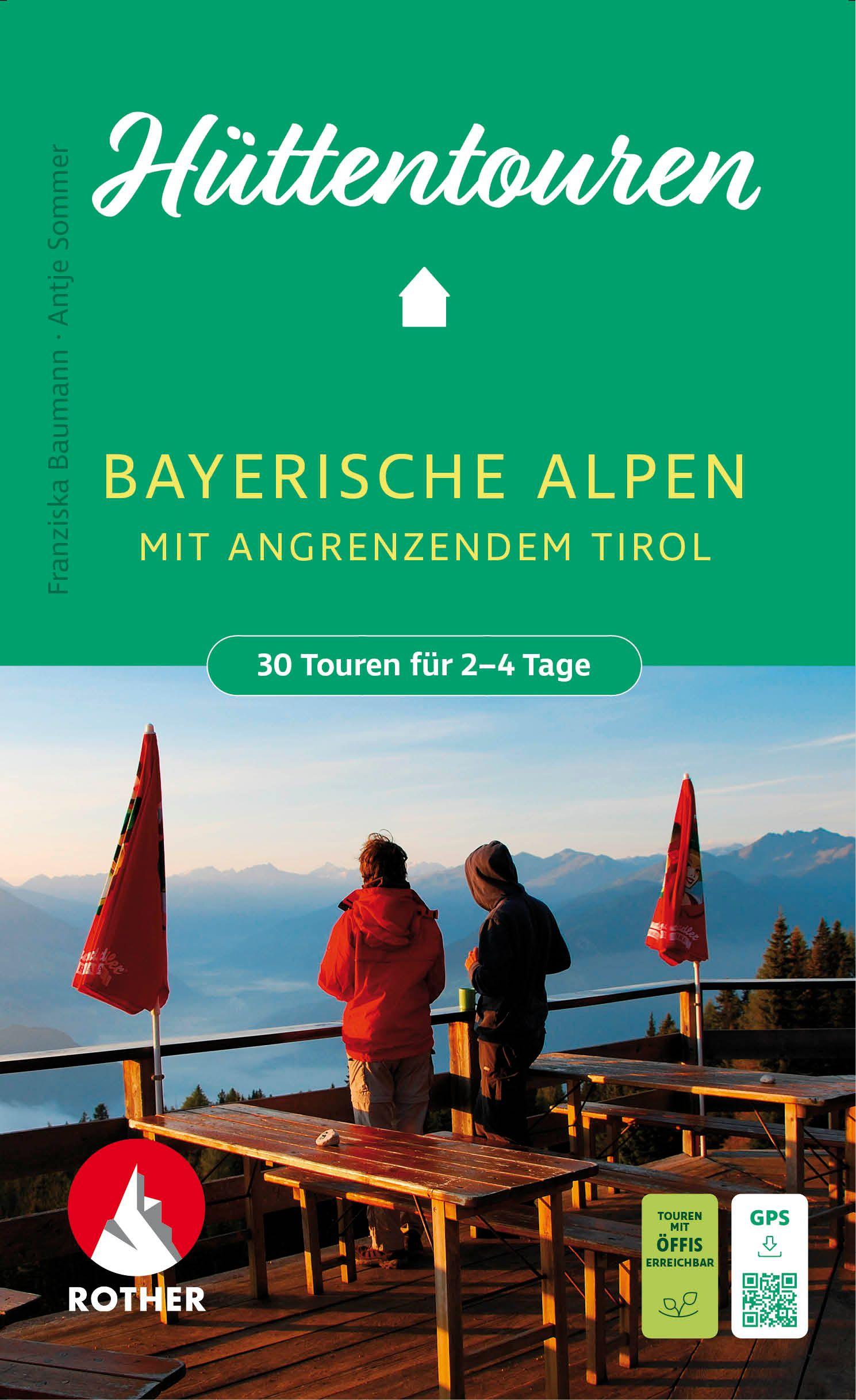 Vorderes Coverbild ROTHER Wanderbuch Hüttentouren Bayerische Alpen mit angrenzendem Tirol. 30 Touren für 2-4 Tage