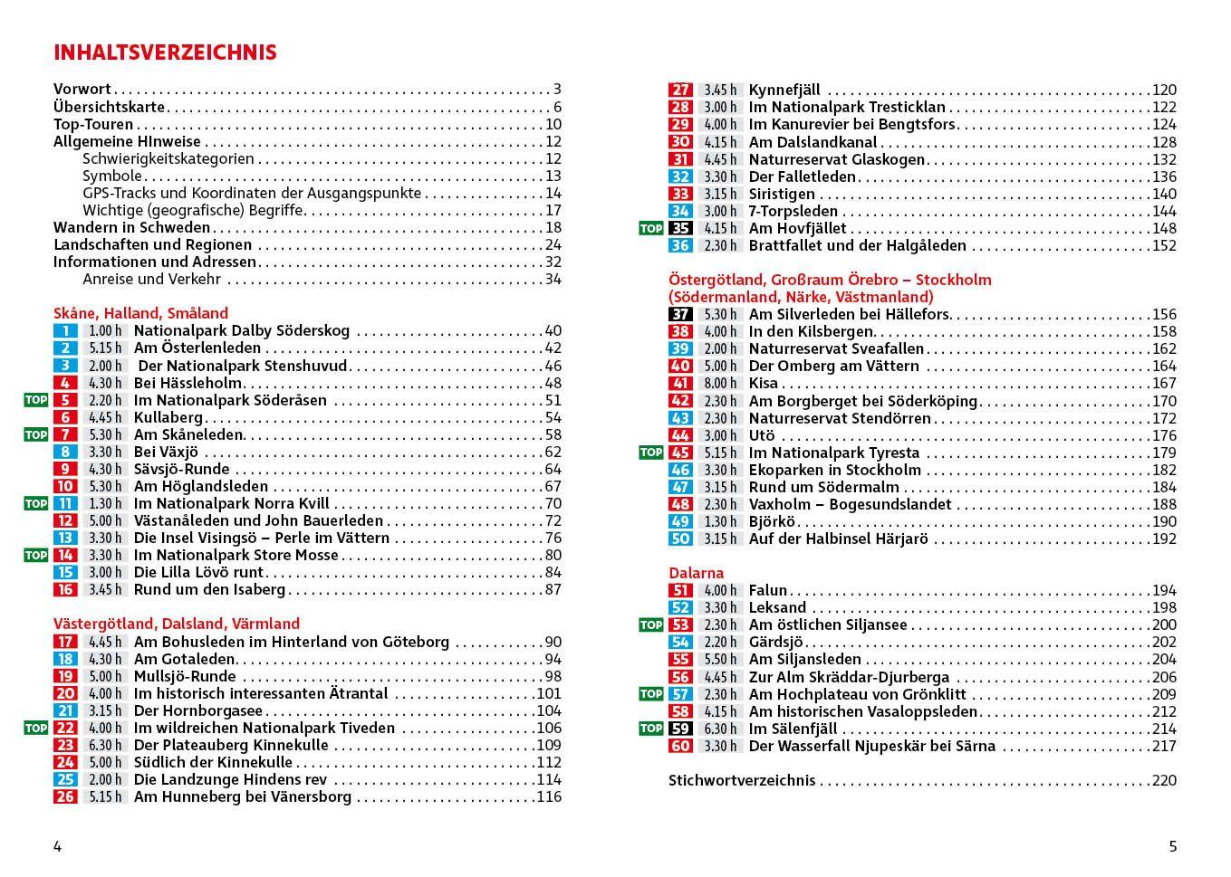 Beispielinhalt (Bild) ROTHER Wanderführer Schweden: Der Süden. 60 Touren von Skåne, Småland und Värmland über Stockholm bis Dalarna