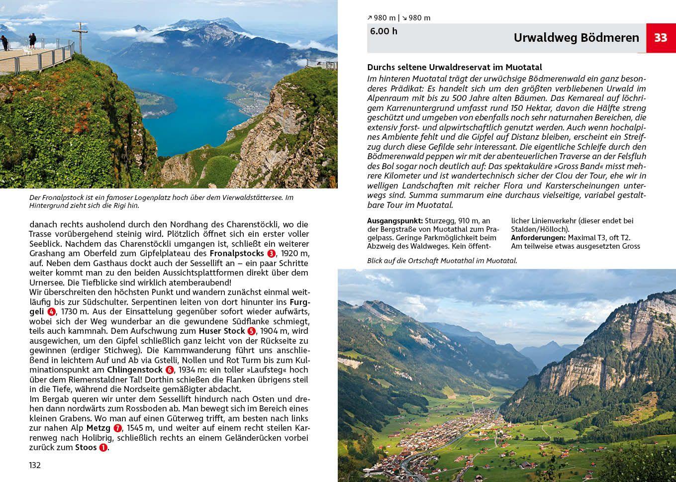 Beispielinhalt (Bild) ROTHER Wanderführer Vierwaldstättersee. 60 Touren in der Zentralschweiz zwischen Rigi und Gotthard