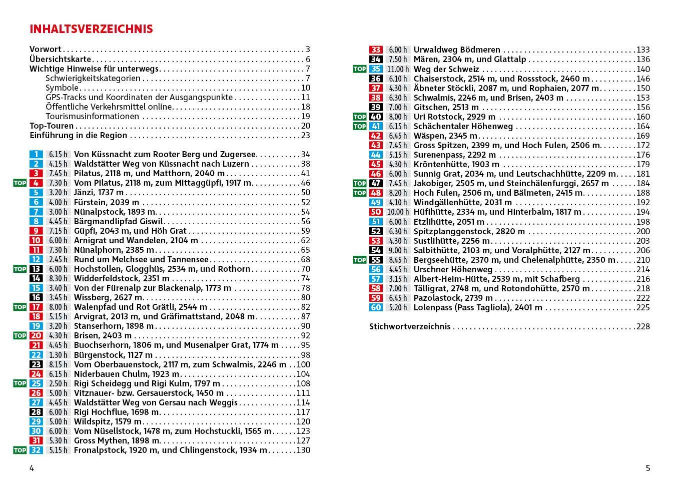 Beispielinhalt (Bild) ROTHER Wanderführer Vierwaldstättersee. 60 Touren in der Zentralschweiz zwischen Rigi und Gotthard