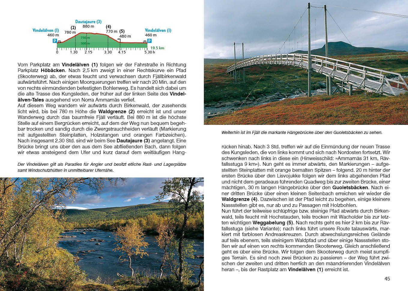 Beispielinhalt (Bild) ROTHER Wanderführer Lappland. 60 Tages- und Mehrtagestouren in Schwedisch-, Norwegisch- und Finnisch-Lappland