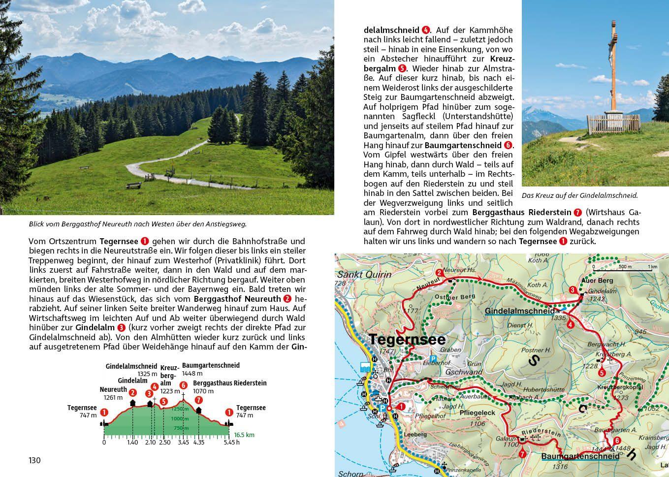 Beispielinhalt (Bild) ROTHER Wanderführer Tegernsee, Schliersee, Spitzingsee. 60 Touren in den Bayerischen Voralpen zwischen Isar und Inn