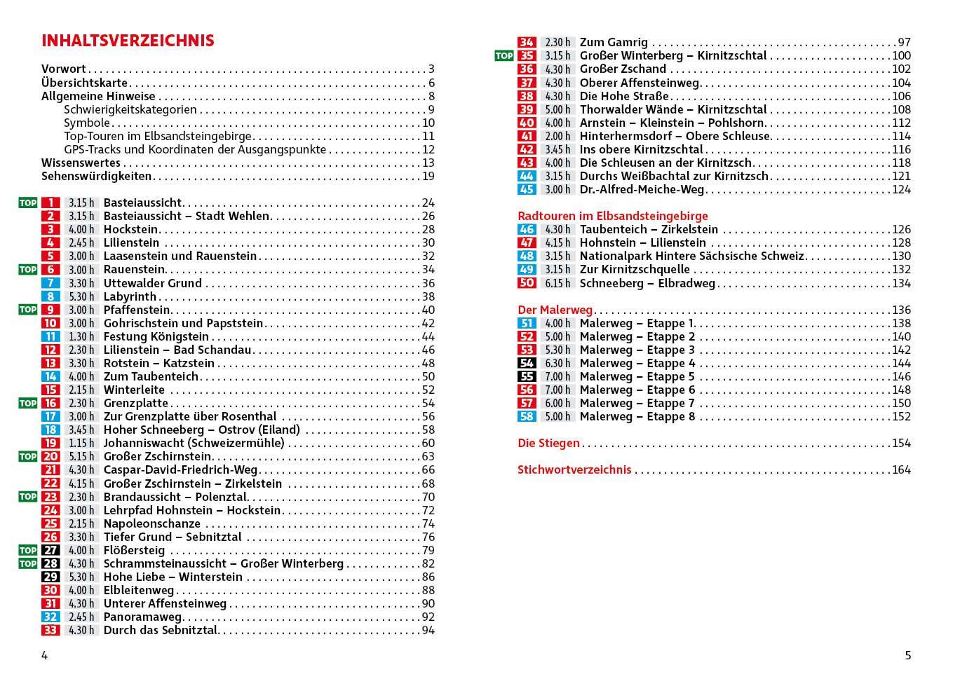 Beispielinhalt (Bild) ROTHER Wanderführer Elbsandsteingebirge. 58 Touren in der Sächsischen Schweiz - mit Malerweg und Stiegen
