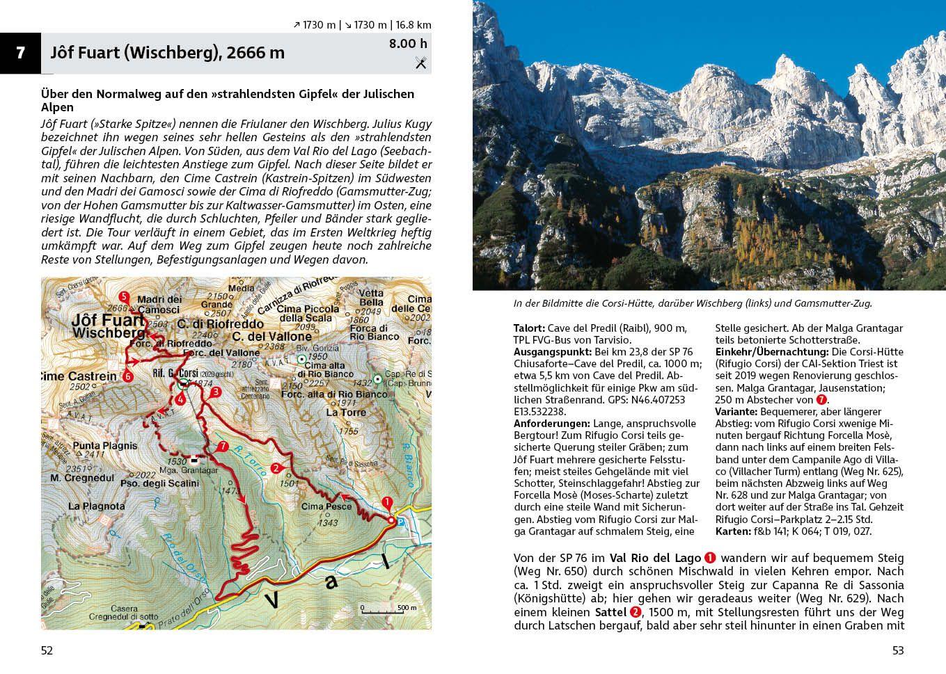 Beispielinhalt (Bild) ROTHER Wanderführer Julische Alpen. 61 Touren zwischen Tarvisio, Bled und Tolmin - mit Nationalpark Triglav und So¿atal