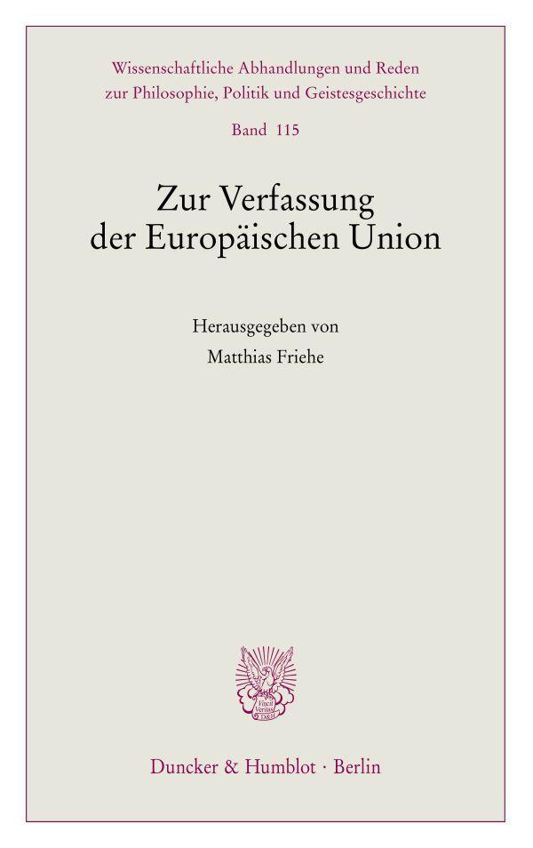 Vorderes Coverbild Zur Verfassung der Europäischen Union