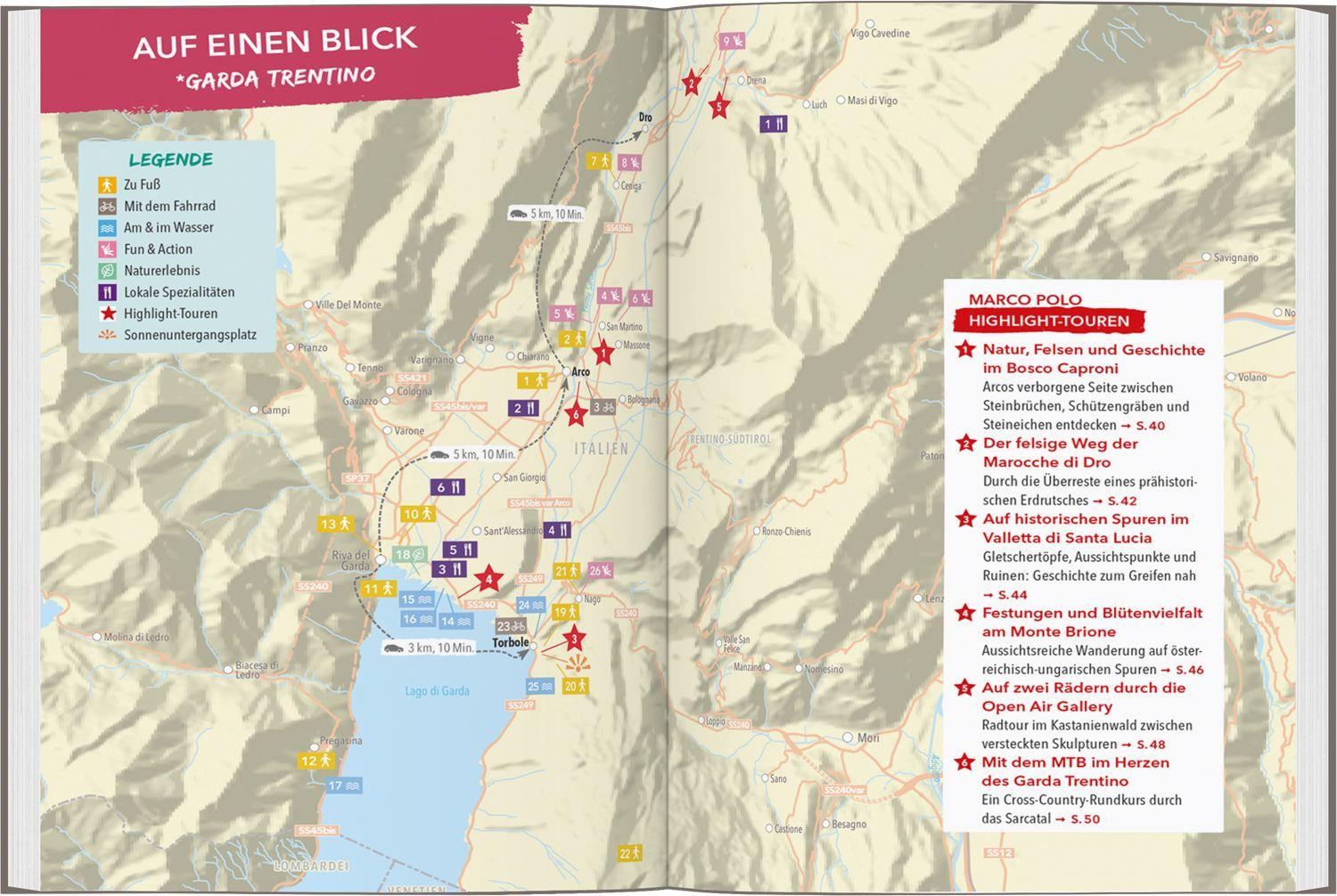 Beispielinhalt (Bild) MARCO POLO OUTDOOR GUIDE Reiseführer Gardasee