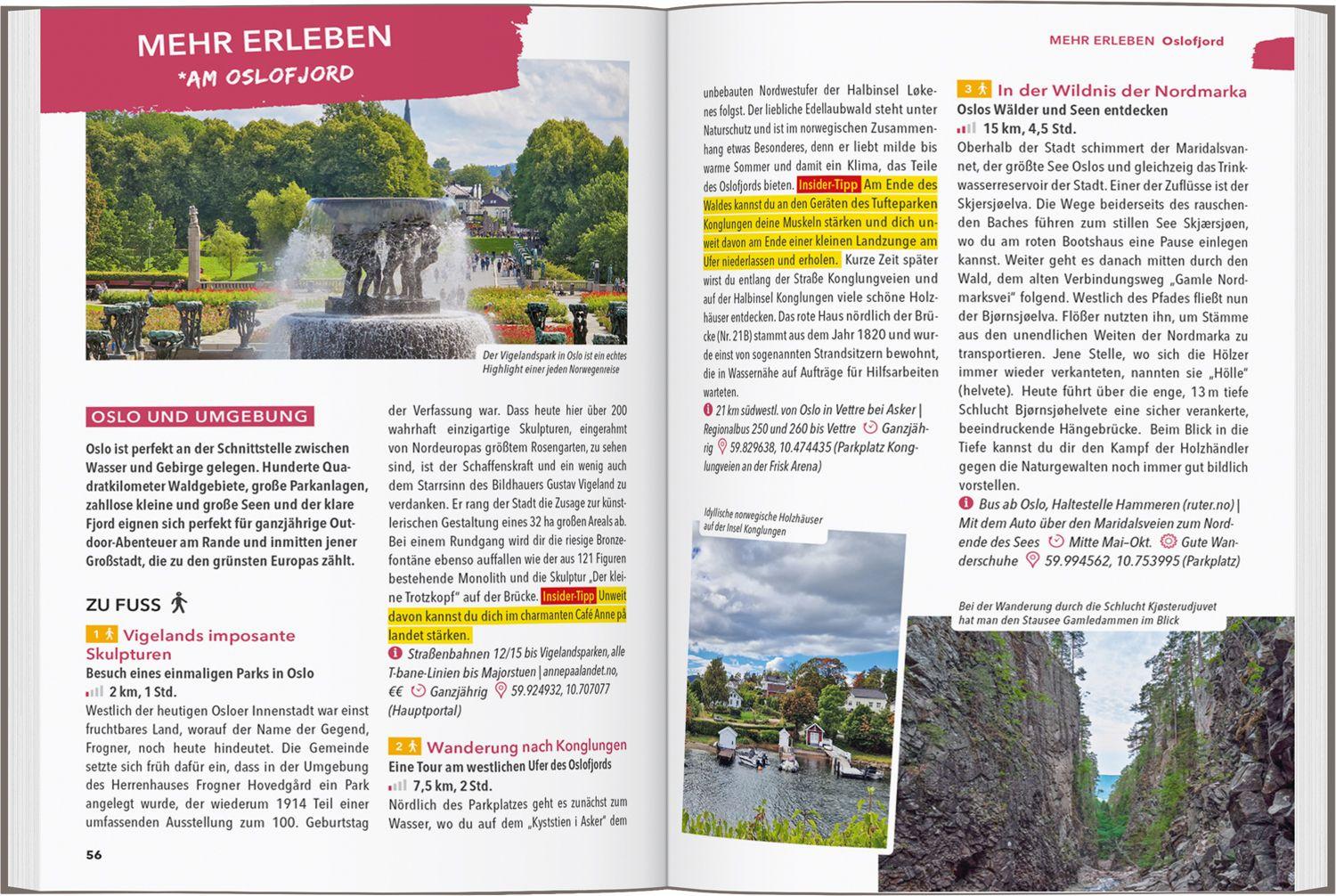 Beispielinhalt (Bild) MARCO POLO OUTDOOR GUIDE Reiseführer Südnorwegen