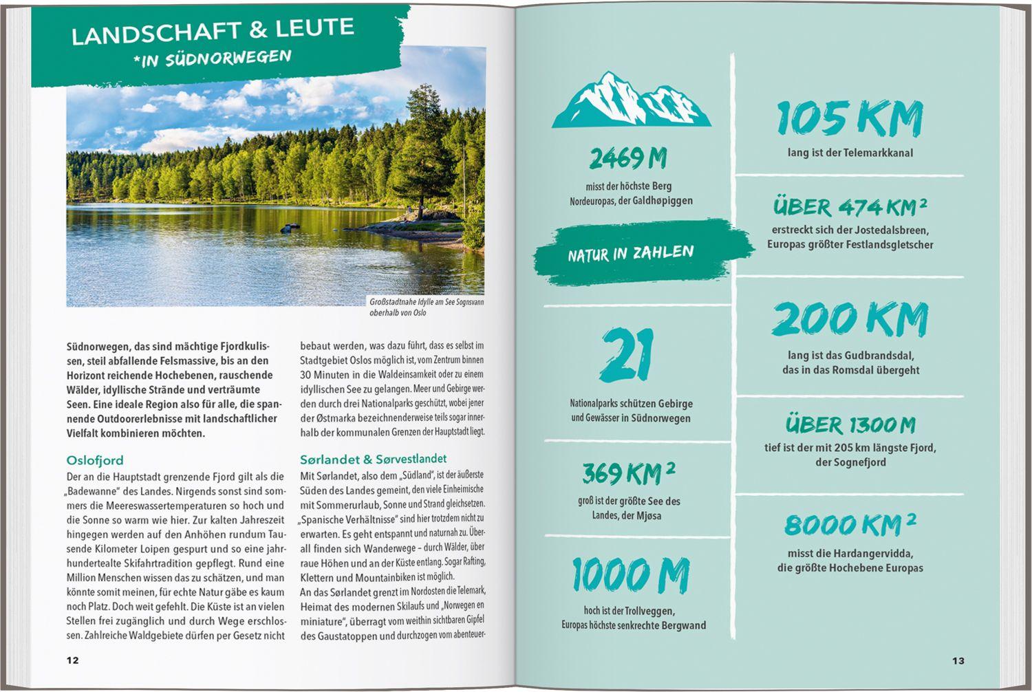 Beispielinhalt (Bild) MARCO POLO OUTDOOR GUIDE Reiseführer Südnorwegen