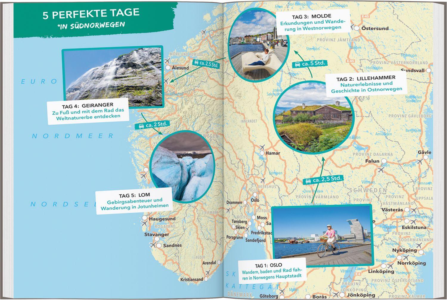 Beispielinhalt (Bild) MARCO POLO OUTDOOR GUIDE Reiseführer Südnorwegen