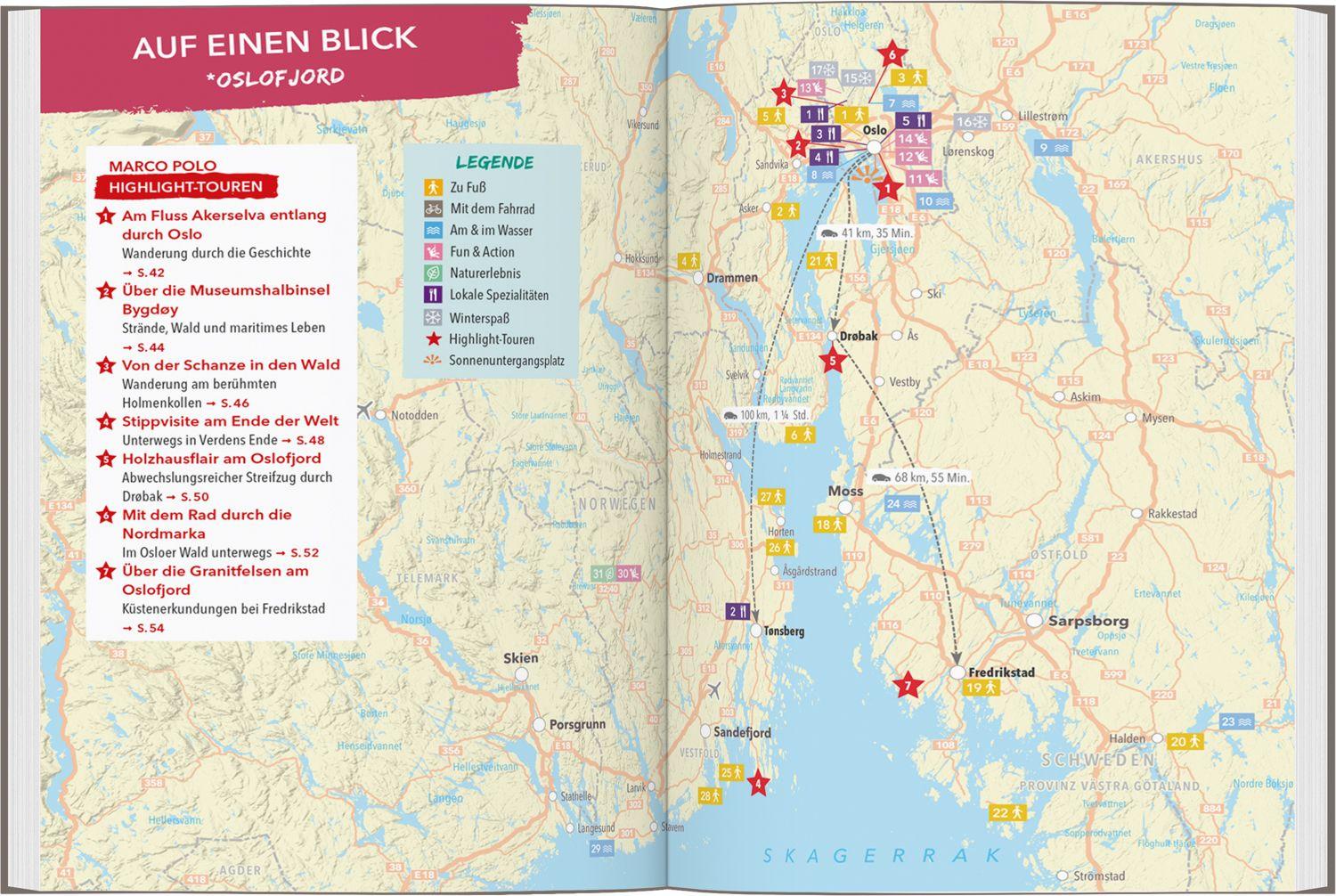 Beispielinhalt (Bild) MARCO POLO OUTDOOR GUIDE Reiseführer Südnorwegen