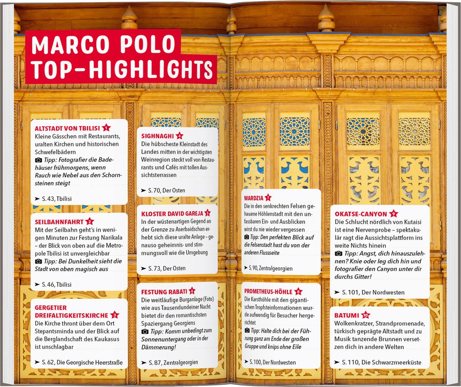 Beispielinhalt (Bild) MARCO POLO Reiseführer Georgien