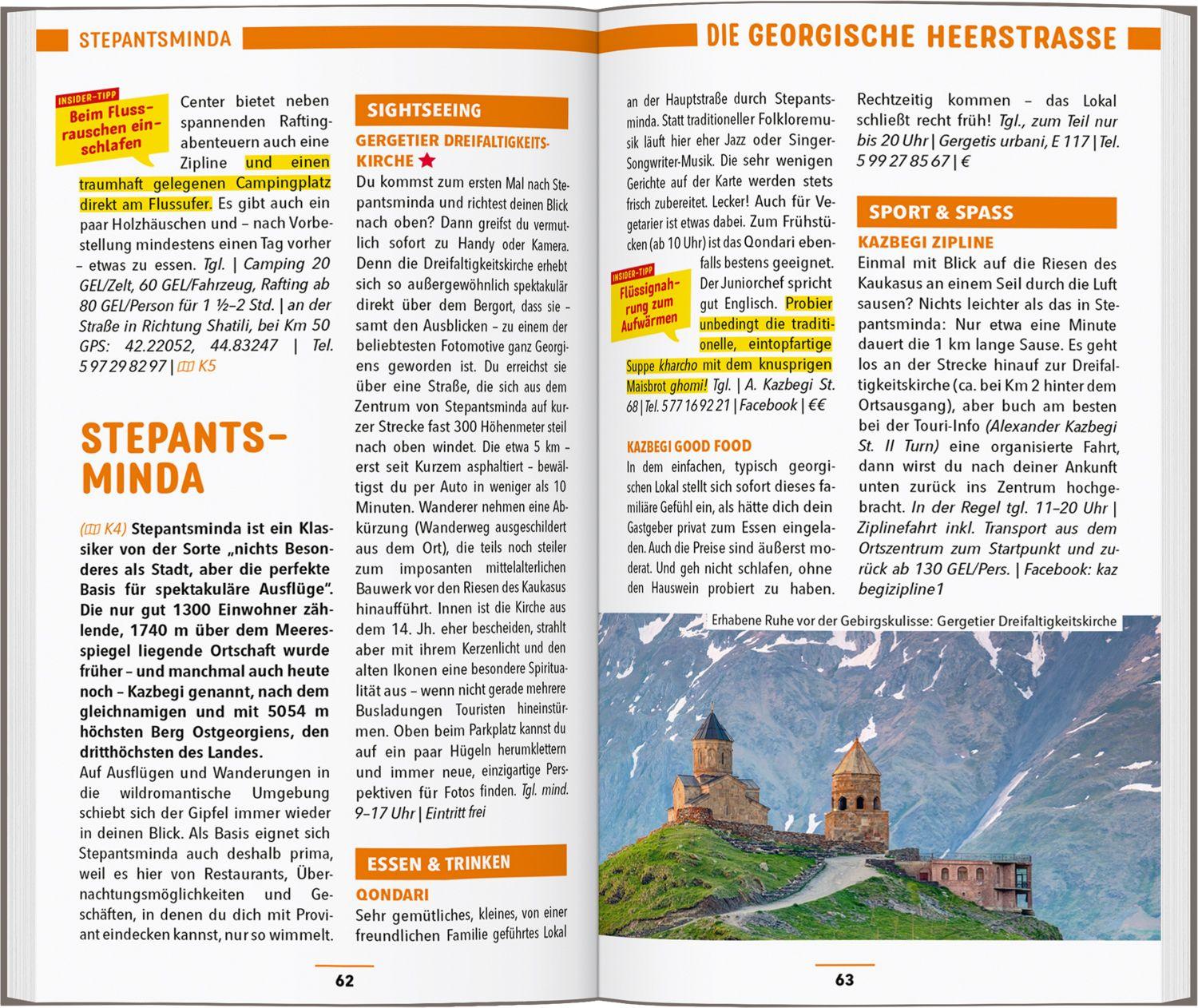 Beispielinhalt (Bild) MARCO POLO Reiseführer Georgien