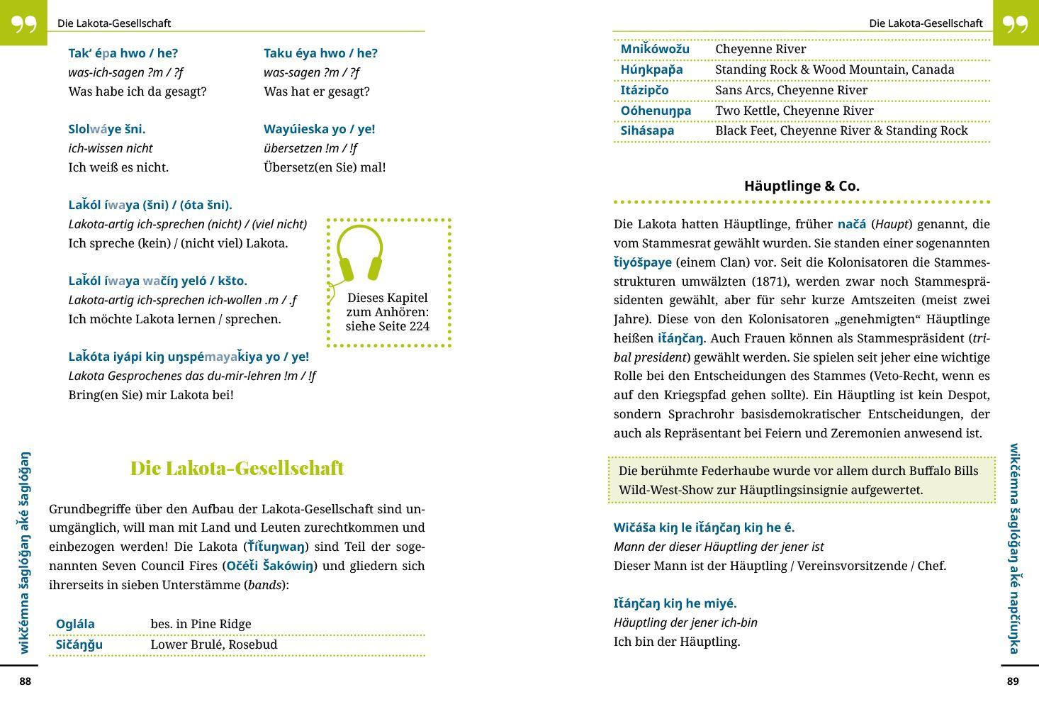 Beispielinhalt (Bild) Reise Know-How Sprachführer Lakota / Sioux - Wort für Wort