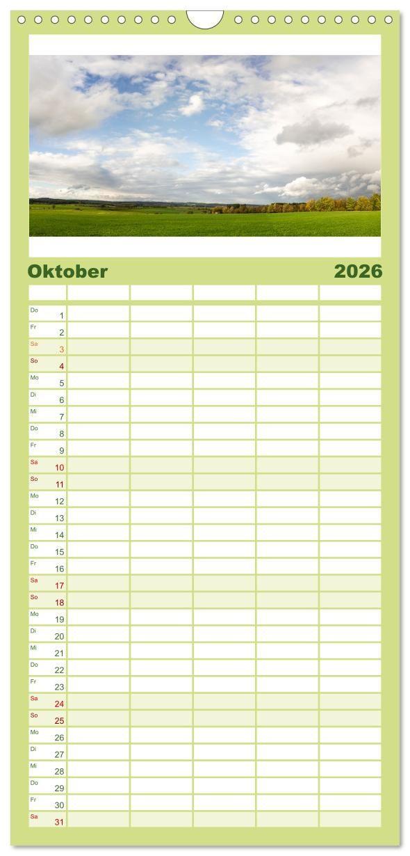 Beispielinhalt (Bild) Familienplaner 2026 - Nationalpark Eifel - Schöne Tage im Grünen mit 5 Spalten (Wandkalender, 21 x 45 cm) CALVENDO