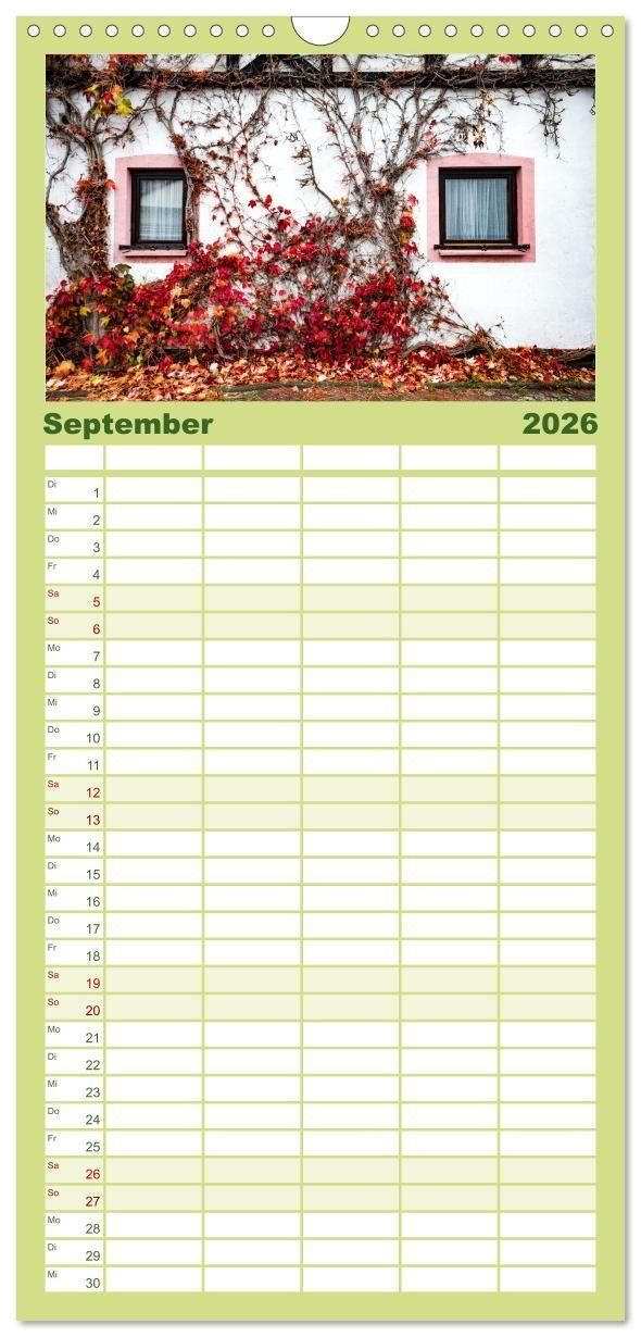 Beispielinhalt (Bild) Familienplaner 2026 - Nationalpark Eifel - Schöne Tage im Grünen mit 5 Spalten (Wandkalender, 21 x 45 cm) CALVENDO