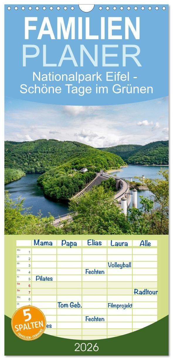 Vorderes Coverbild Familienplaner 2026 - Nationalpark Eifel - Schöne Tage im Grünen mit 5 Spalten (Wandkalender, 21 x 45 cm) CALVENDO