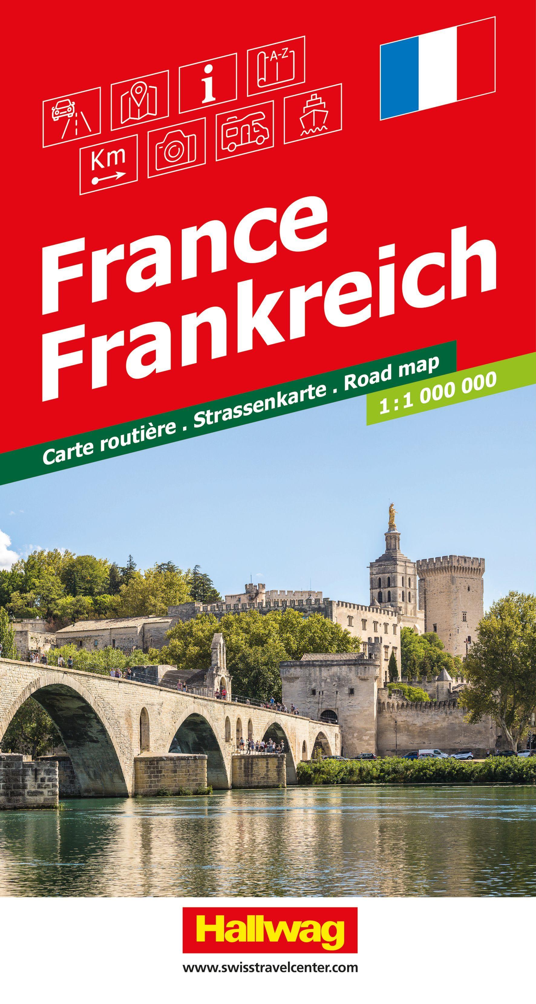 Vorderes Coverbild Hallwag Strassenkarte Frankreich 1:1 Mio.