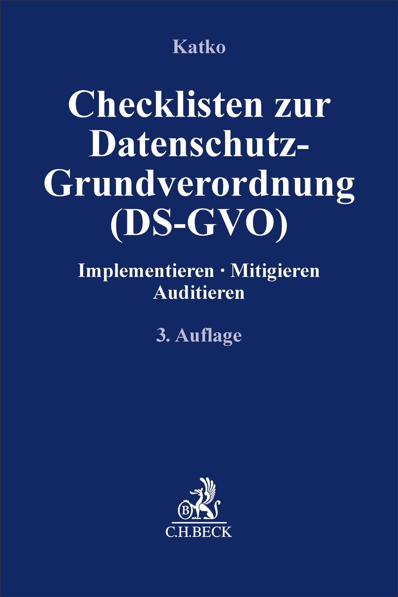 Vorderes Coverbild Checklisten zur Datenschutz-Grundverordnung (DS-GVO)