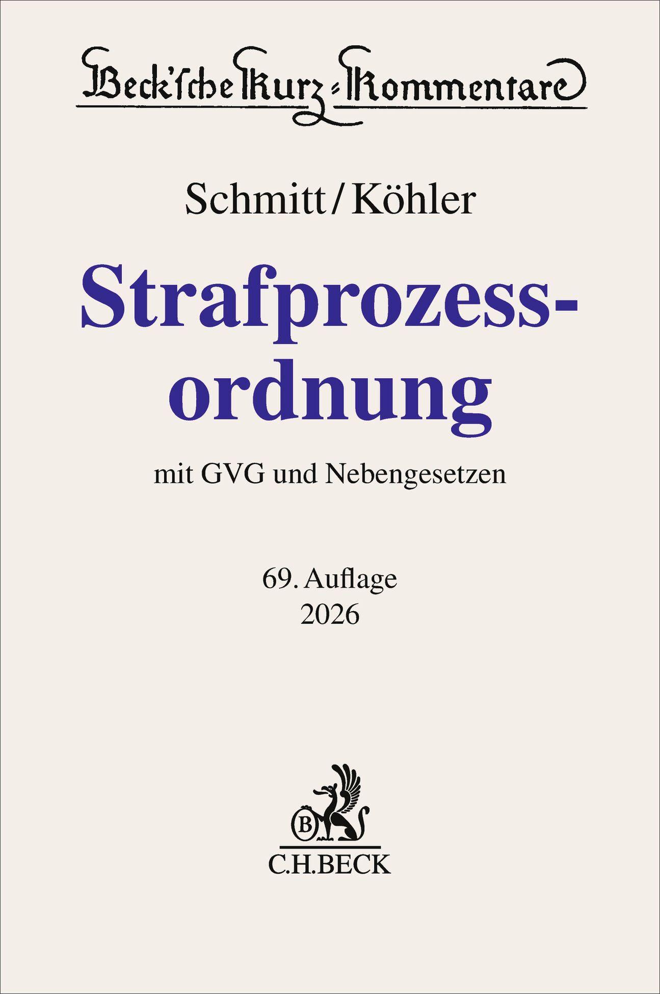 Vorderes Coverbild Strafprozessordnung. StPO