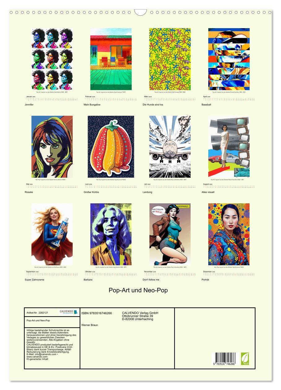 Beispielinhalt (Bild) Pop-Art und Neo-Pop (Wandkalender 2026 DIN A2 hoch), CALVENDO Monatskalender