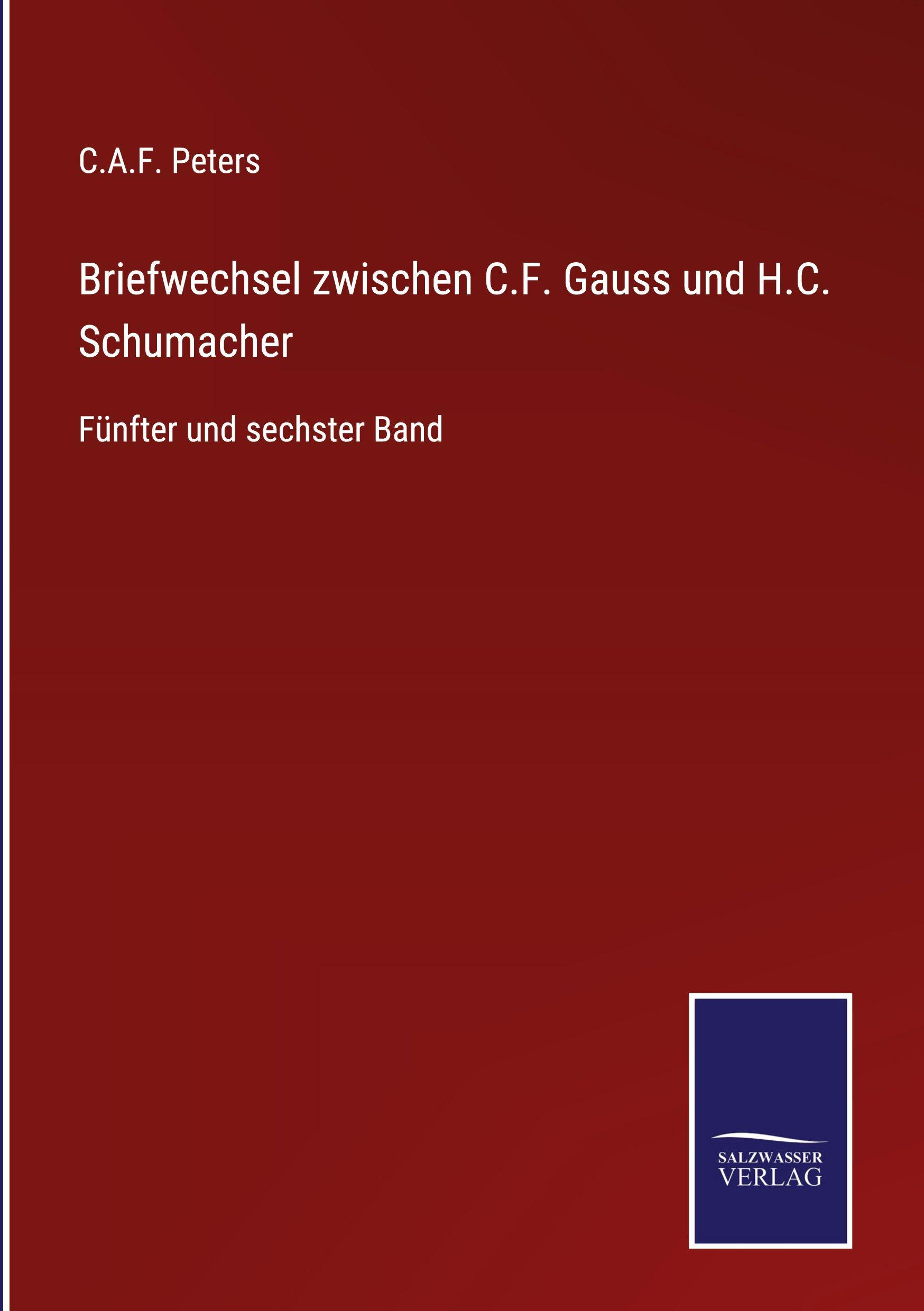 Vorderes Coverbild Briefwechsel zwischen C.F. Gauss und H.C. Schumacher