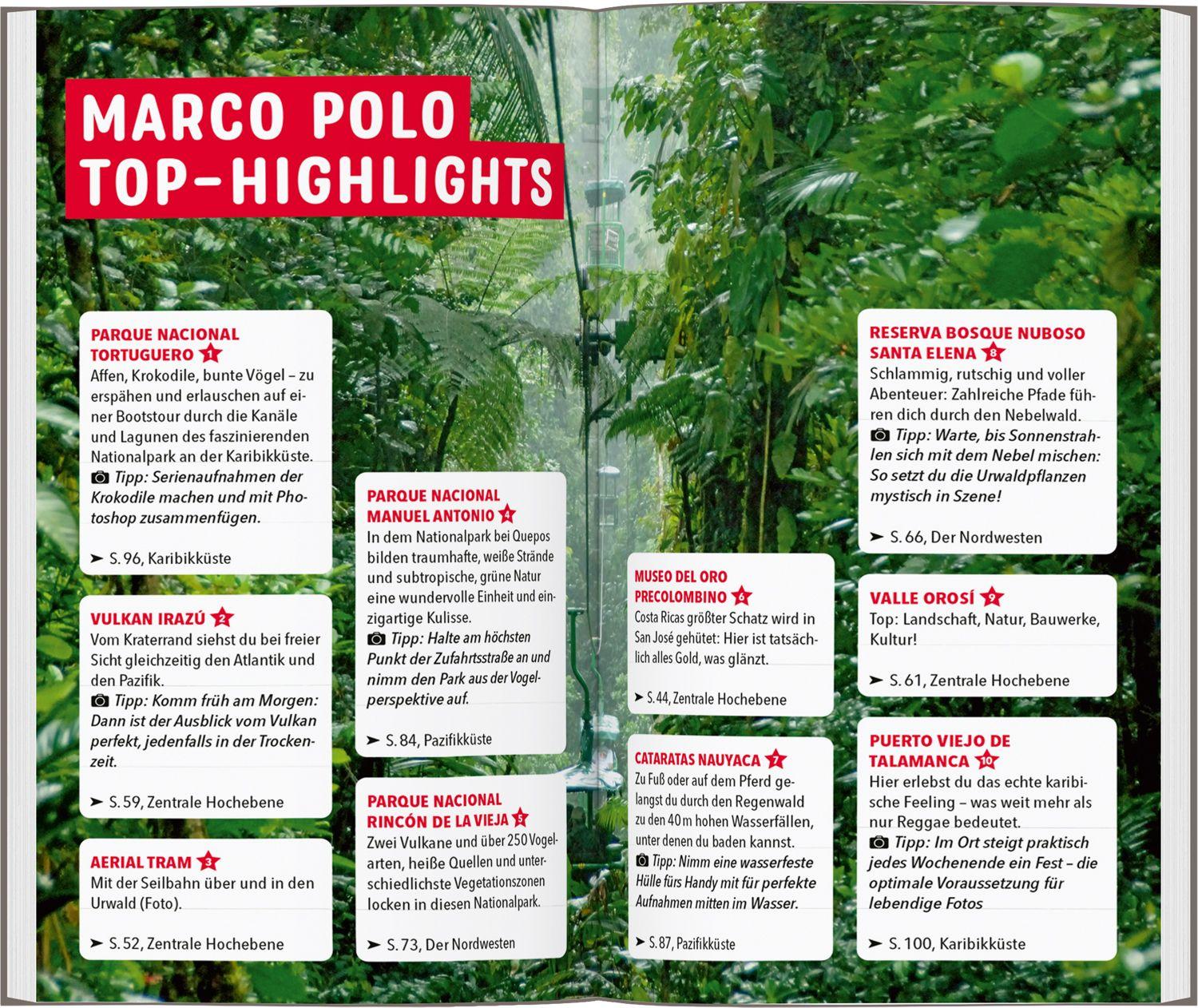 Beispielinhalt (Bild) MARCO POLO Reiseführer Costa Rica