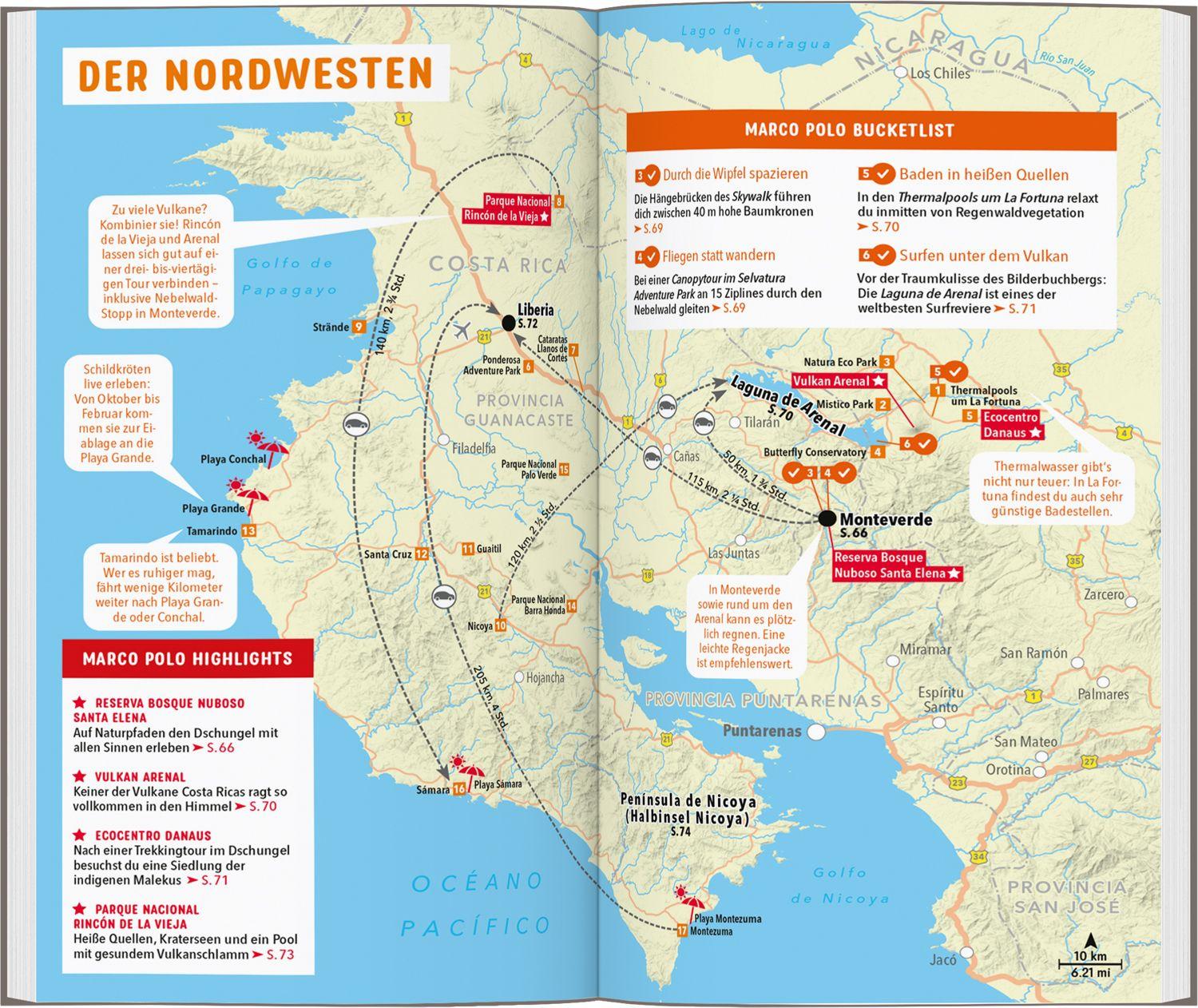 Beispielinhalt (Bild) MARCO POLO Reiseführer Costa Rica