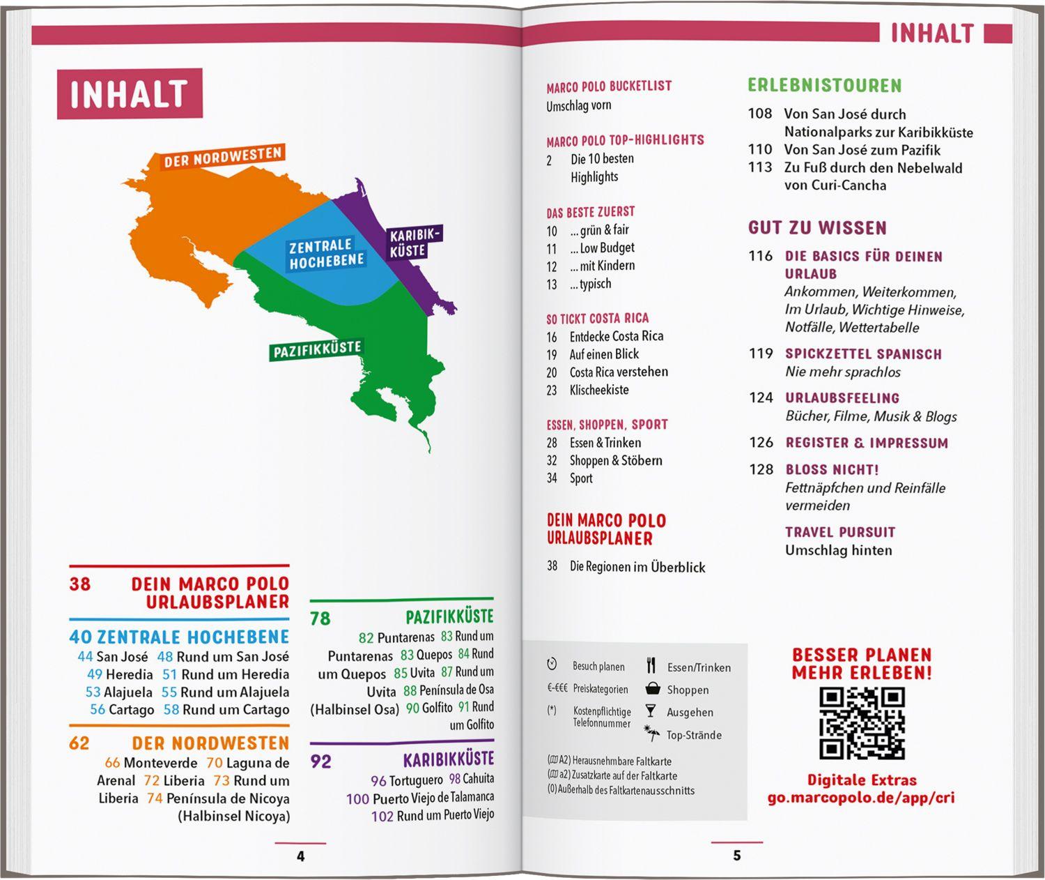 Beispielinhalt (Bild) MARCO POLO Reiseführer Costa Rica