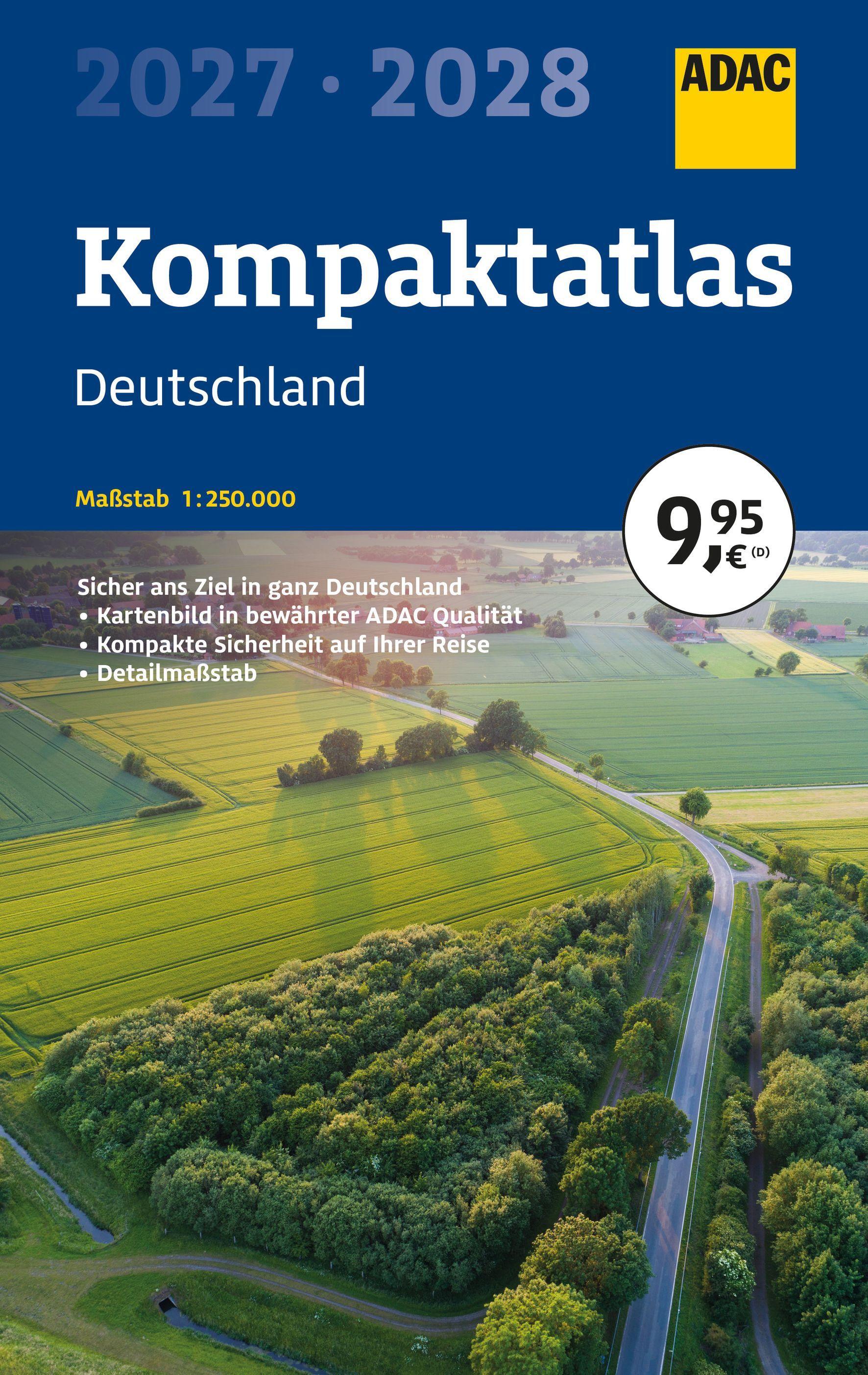 Vorderes Coverbild ADAC Kompaktatlas 2027/2028 Deutschland 1:250.000