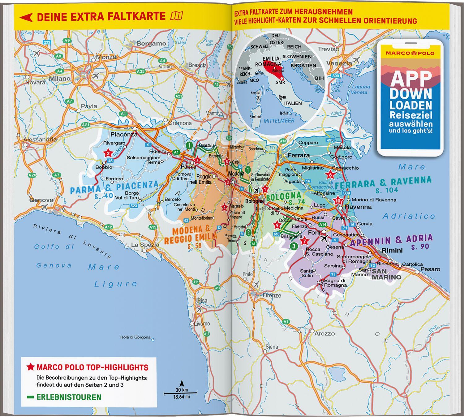 Beispielinhalt (Bild) MARCO POLO Reiseführer Emilia-Romagna, Bologna, Parma, Ravenna